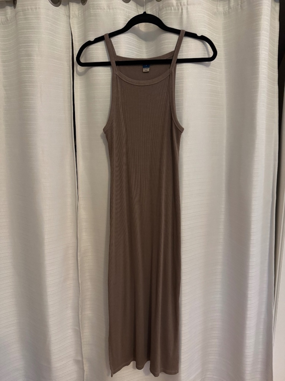 Long taupe tank dress